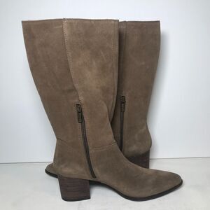 Lucky Brand Javieri Womens Boots High Suede Riding Boots w Pointed Toe Zip 9.5